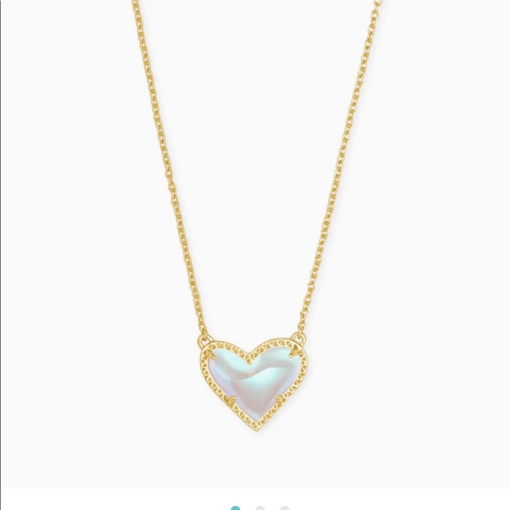 Gold necklace with glass heart ( Kendra Scott)